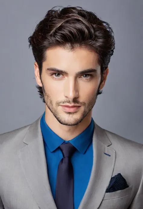 man in suit looking at camera, face perfect, perfect handsome face, handsome face, inspired by luca zontini,good looking face, r...