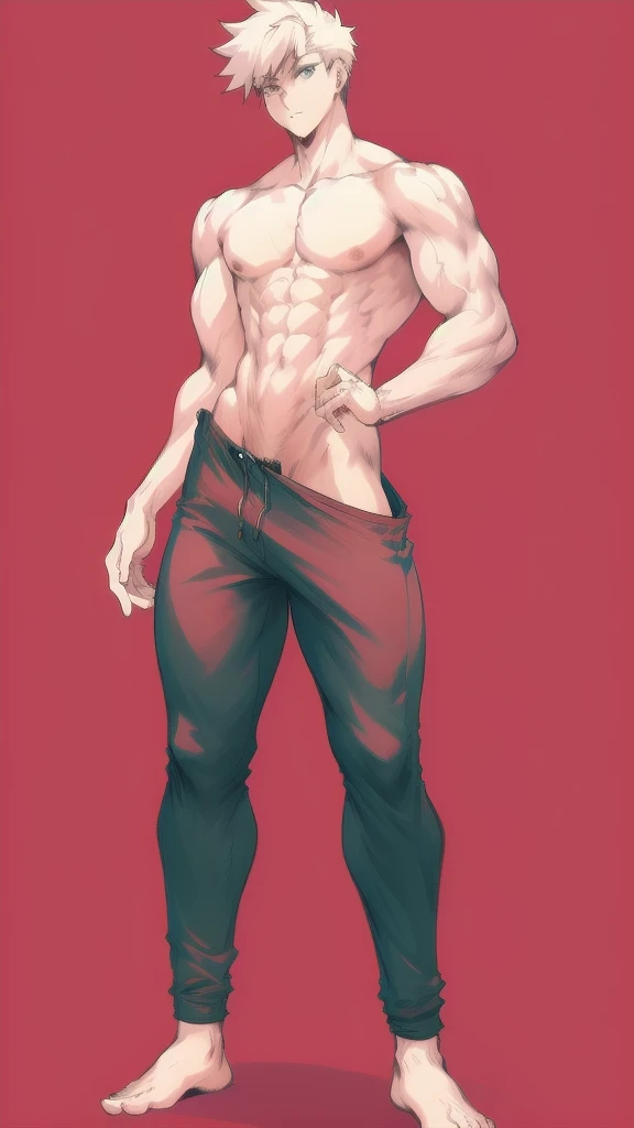 full body in image, simple hair, full naked man, naked body, joggers pants, male body, short hair, slender body, hot body, sexy male body, dinamic pose, six patch. detalied pose, body, simple background, expressive face, focus on face, line art, sketch
