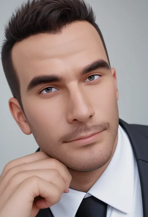 Man in suit looking at camera, face perfect, perfect handsome face, Handsome face, Inspired by Luca Zontini,good looking face, really good looking face!!, handsome attractive face, looking intensely at the camera, Rafael Personas, handsome detailed face