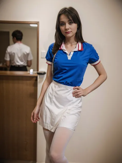 alice in nurse costume, (sexy), skinny