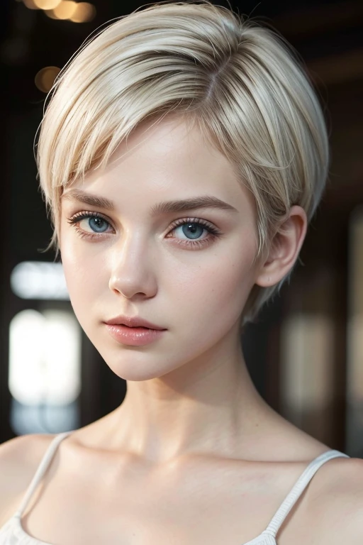 Shorthair white girl short hair white woman style white hair realistic military