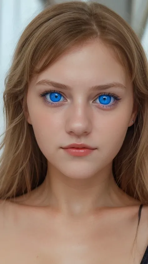 Beautiful girl of German nationality,  with blue eyes 