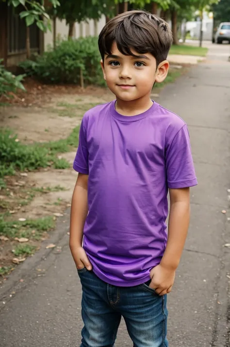 Boy with purple shirt 
