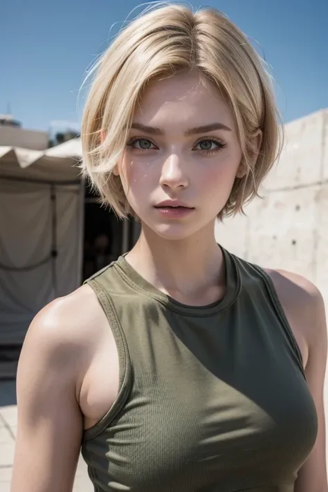 Short hair white girl  woman military israelí combate