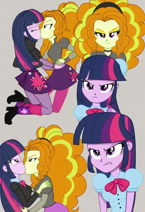 Eqg Twilight sparkle bodystocking  kiss  adagio . Angry