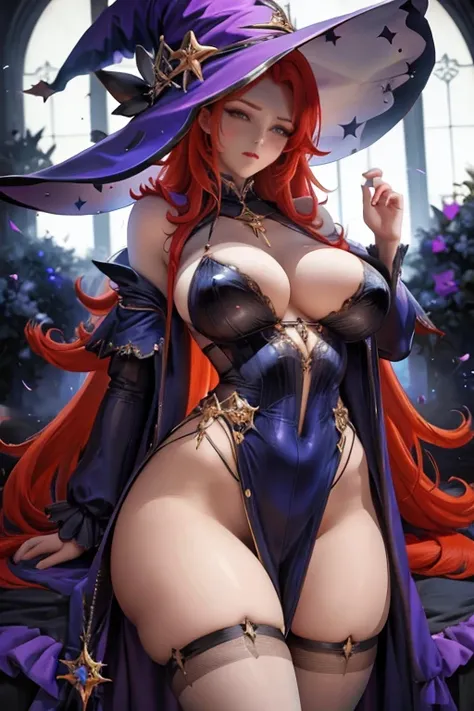 beautiful redhead witch with big breasts