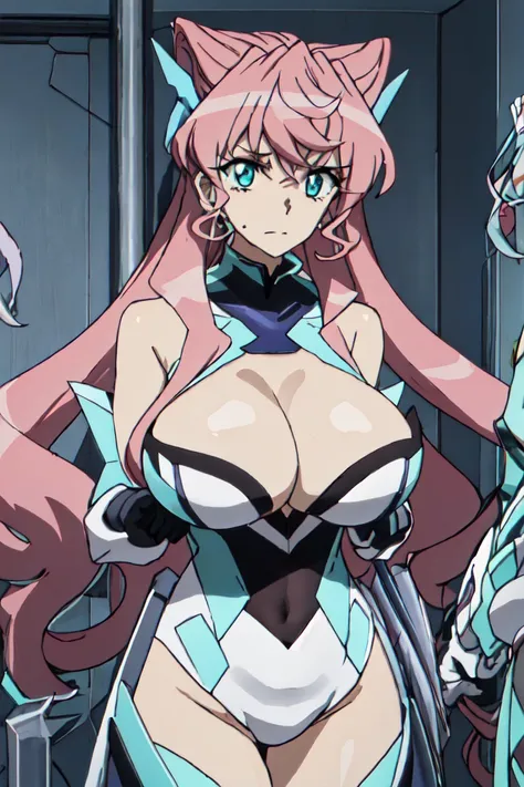 masterpiece,top-quality,maria cadenzavna eve,heroine of symphogear,1girl,solo,pink hair, long hair,wavy hair,voluminous hair,turquoise eyes, beauty,very huge breasts,narrow waist,bust size is 130cm over,crying,sexy,soaked,seductive anime girl, oppai, biome...