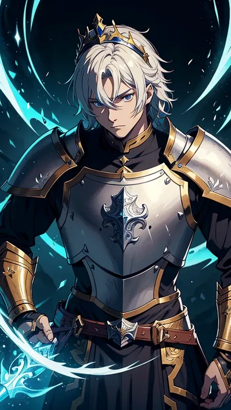 Make a Knight, a man in armor, highly detailed exquisite fanart, a human male paladin, handsome guy in demon slayer art, male paladin, with an armor and a crown,