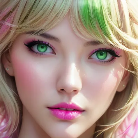 Oral rape of the woman blonde hair green eyes and pink batm and a black top, realistic art style, RossDraws portrait, Artgerm portrait, Anime realistic artstyle, 4K realistic digital art, 4K realistic digital art, 8K Artgerm Bokeh, DeviantArt Artstation CG...