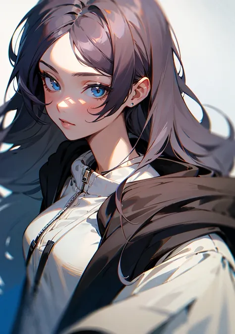 ((best quality)), ((masterpiece)), (detailed), 1girl, black hoodie, long hair, beauty, cool