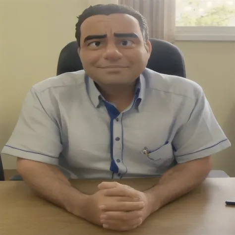 arafed man sitting at a desk with his hands folded, alta qualidade, melhor qualidade