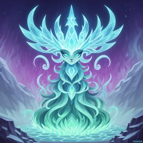 Mist Shaman in tentacle aura borealis art style