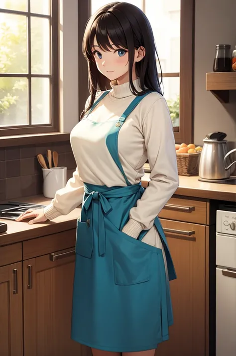 apron, sweater