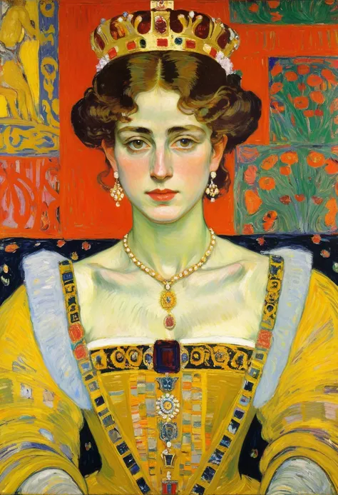 Queen, crown, by Pierre Bonnard, best quality, masterpiece, very aesthetic, perfect composition, intricate details, ultra-detailed