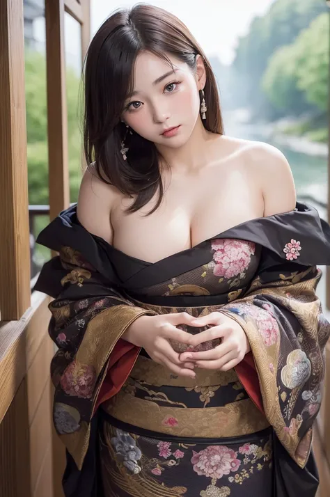 (((masterpiece))),(((High resolution)))、(((8K)))、(((perfect face)))、(((beauty of japan)))、20 years old、(((beautiful face))), (((off shoulder dress))),  Plump, embarrassed look, look at the camera、top quality eyes, detailed texture, look at the camera, big ...