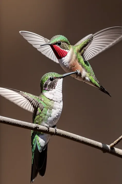 Hummingbird with paint stains behind