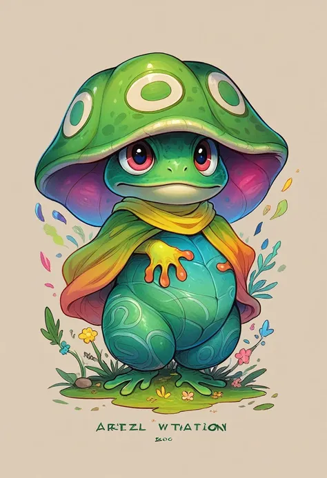 a close up of a cartoon character with a big smile, concept art by Andrew Ferez, behance contest winner, pop surrealism, award-winning creature portrait, Toad, colorful illustration, anthropomorphic creature, humanoid frog monster, dzo, epic colorful illus...