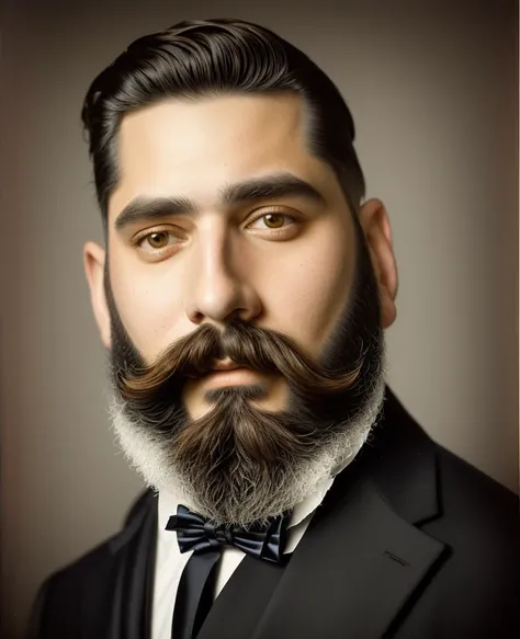 painting of a man with a beard and bow tie, inspired by László Beszédes, inspired by Agustín Fernández, Pablo Hurtado de Mendoza, inspired by Oscar Rodríguez Naranjo, inspired by Benito Quinquela Martín, a color photo, inspired by Morris Kestelman