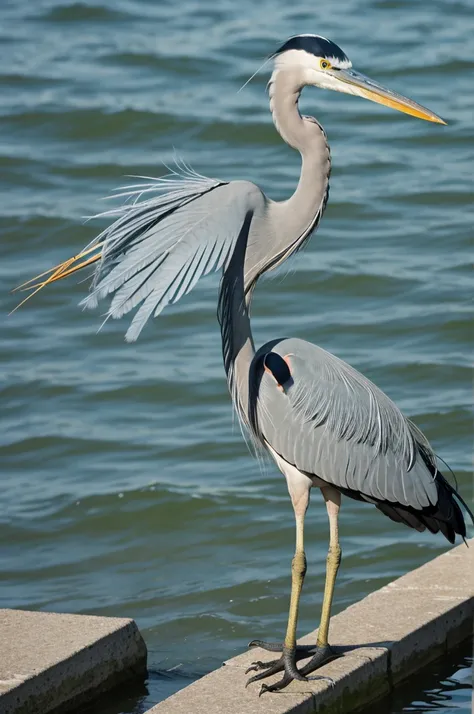 Heron that has its feathers of navy blue and light blue green