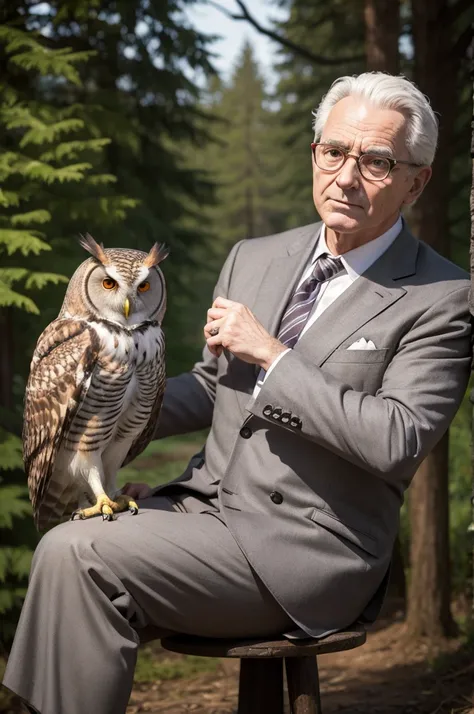 Frankstein with an owl 
