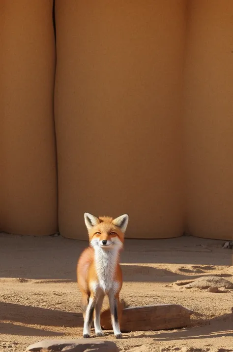 Cute anthrophorbic furry fox, without clothes