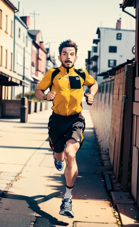 a man running in a park