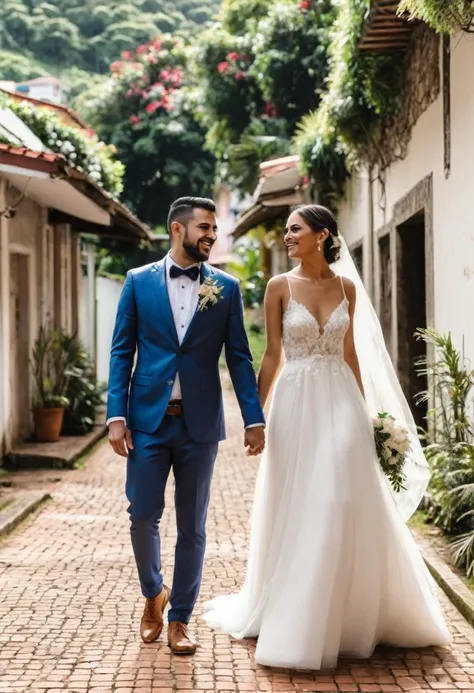 Create a wedding between a person from Minas and a person from São Paulo with mouse guests