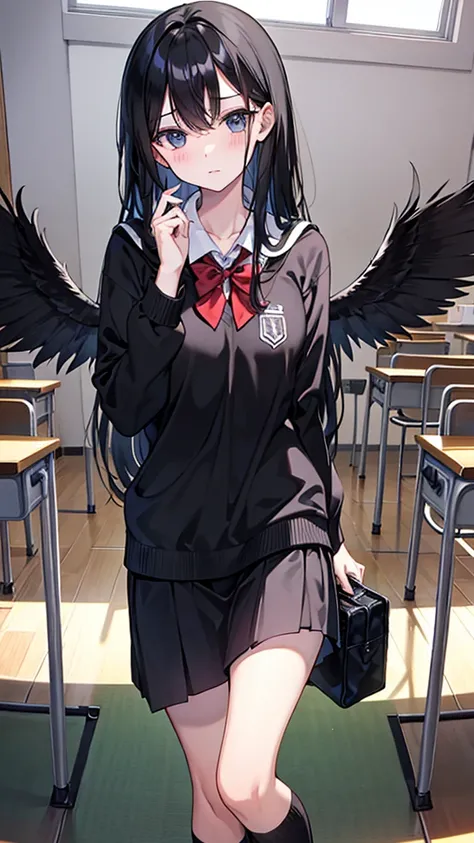 , long black hair, Nerd, fly away, feeling: shame , local: class room