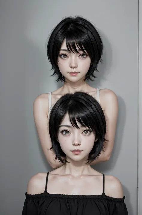 anime girl short black hair