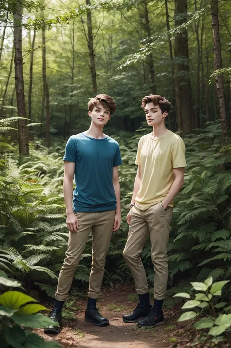 Jack and Finn from Adventure Time in a forest-filled landscape