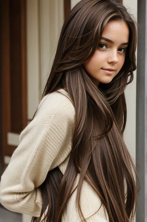 A girl with long brown hair