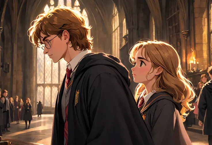 blond, hermione e blond, harry potter falls in love in the enchanted world of hogwarts, blond, hermione and harry potter become ...