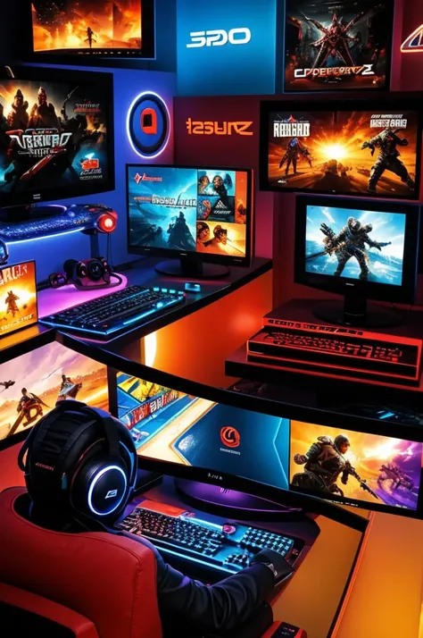 The gamer world with games and entertainment