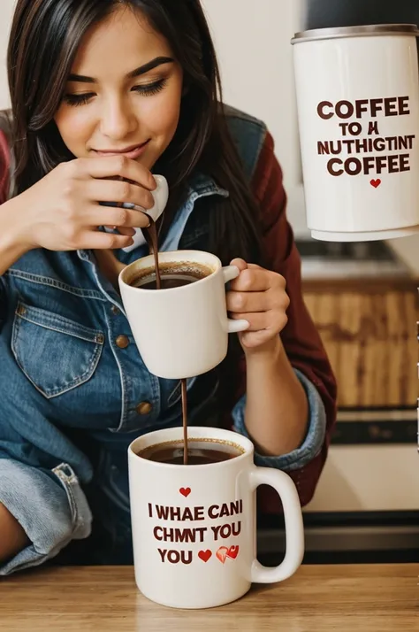 I would like an image that says “love can wait but coffee can&#39;t because it gets cold.”. With a cup of coffee below and some waves around