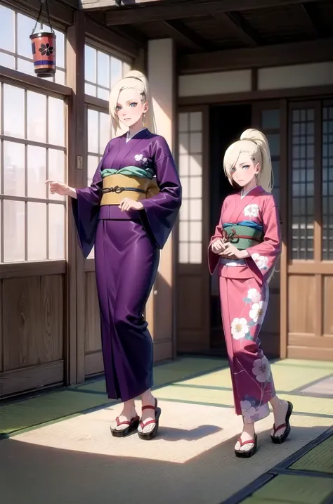 yamanaka ino, kimono, look at the view, on fight