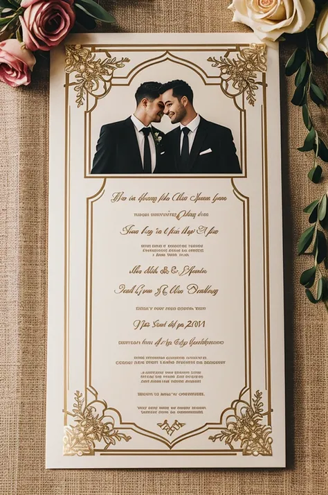 Make a old aesthetic wedding invitation 