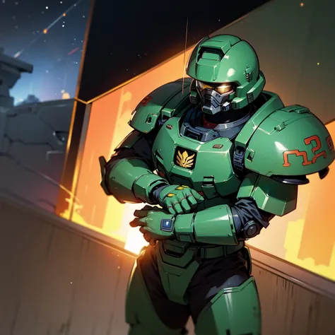 Masterchief from Halo as a space marine from warhammer 40k