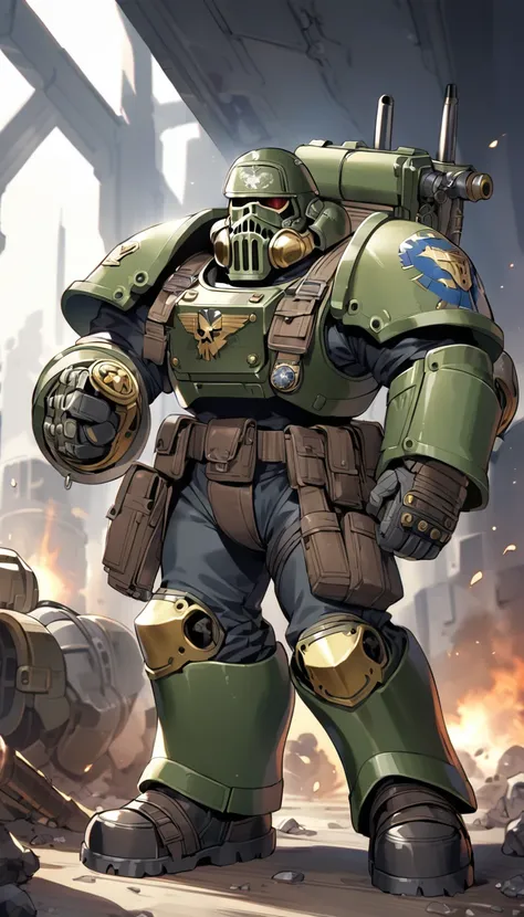 Masterchief from Halo as a space marine from warhammer 40k