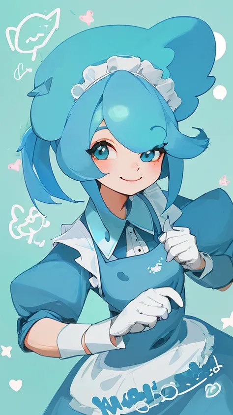 Cute Girls　Light Blue Animal Maid　Smiling at me