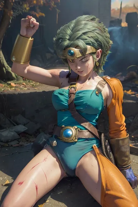 (((dragon quest 3 costume)))、(((female hero)))、(((almost dead)))、(((hang)))、(((suffering)))、(((your clothes are torn)))、((make t...