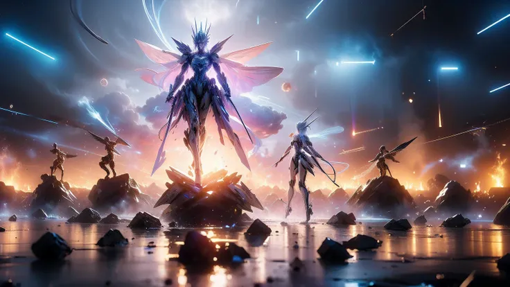 real、high resolution、8k,strike freedom、universe space、the body is facing forward、standing upright、（light effect background）、