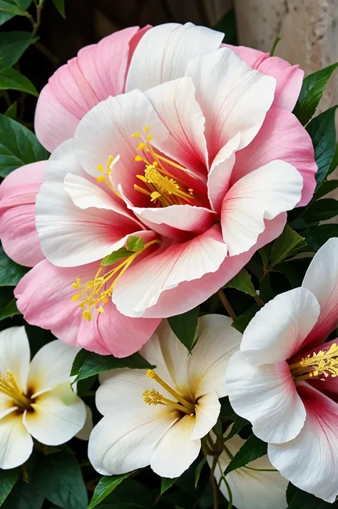 A white jasmine and hibiscus mixed flower