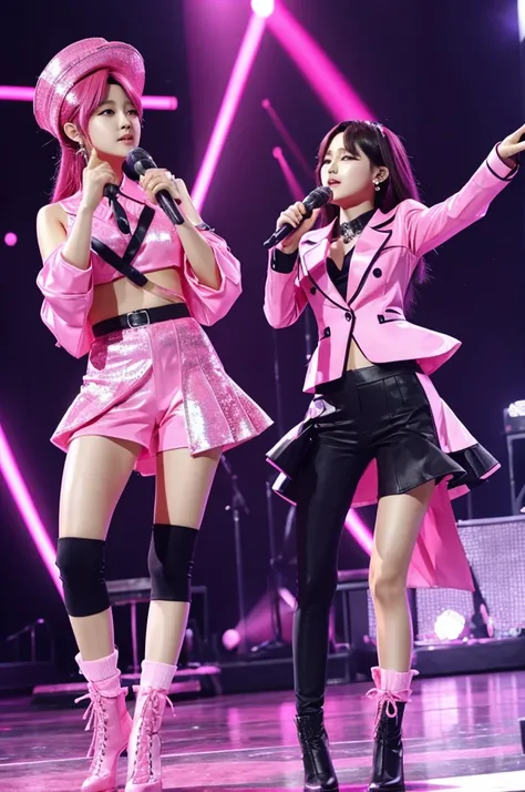 Kpop pink concert costume