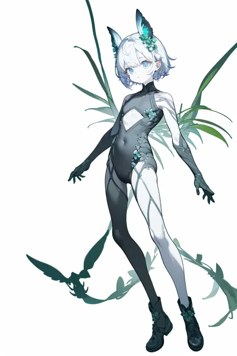 masterpiece, Best lighting, (((Very detailed))), Highest quality, lilac, whole body、whole bodyイラスト、Forest Fairy, Lily of the valley, ((Mysterious Forest Boy)), Perfect Anatomy,  A cute boy, Great body, Perfect balance,  (((VTuber whole body)), No backgroun...