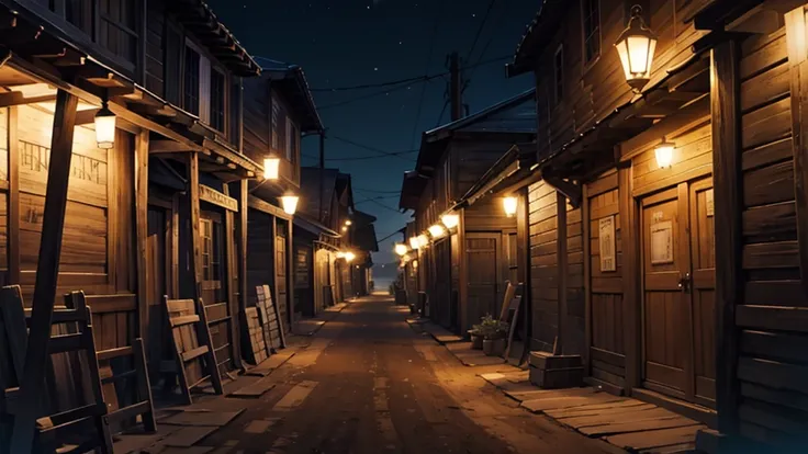 a saloon at night, no persons, no humans, at night