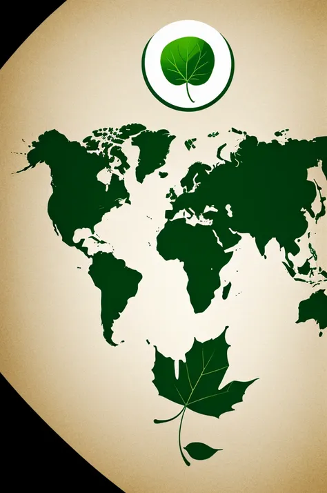 Logo of a world with a leaf inside 
