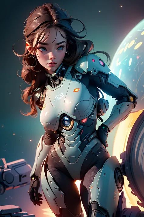 (ultra quality, 4k, 8k, high resolution, masterpiece: 1.2), ultra detailed, (realistic, photorealistic, photorealistic: 1.37) A beautiful young woman in a space suit, revealing her buttocks, on an alien planet, intricate cyborg cyberpunk futuristic sci-fi ...