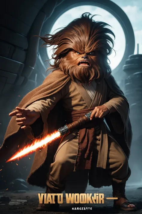 Make a Very angry wookie jedi