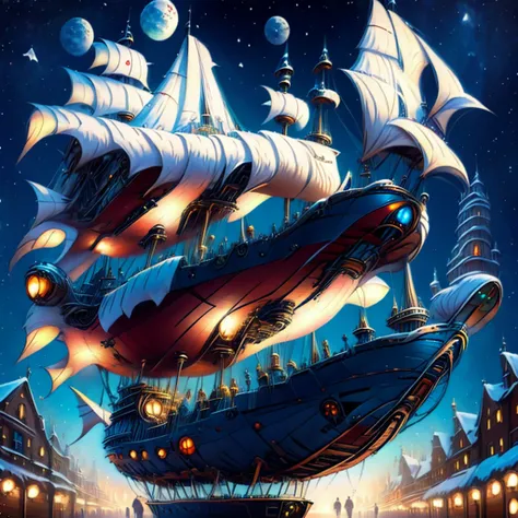 futuristic ghost sailing ship