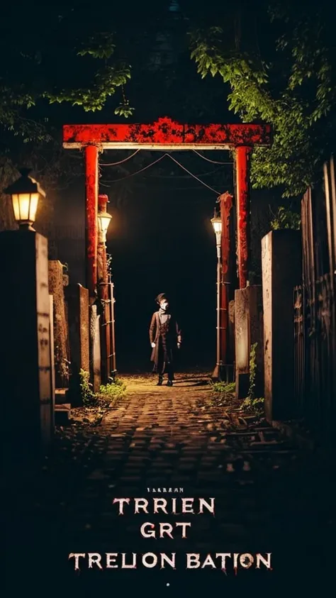 A creepy horror video of a broken vermilion torii gate, countless broken gravestones, and a dark, smelly atmosphere.